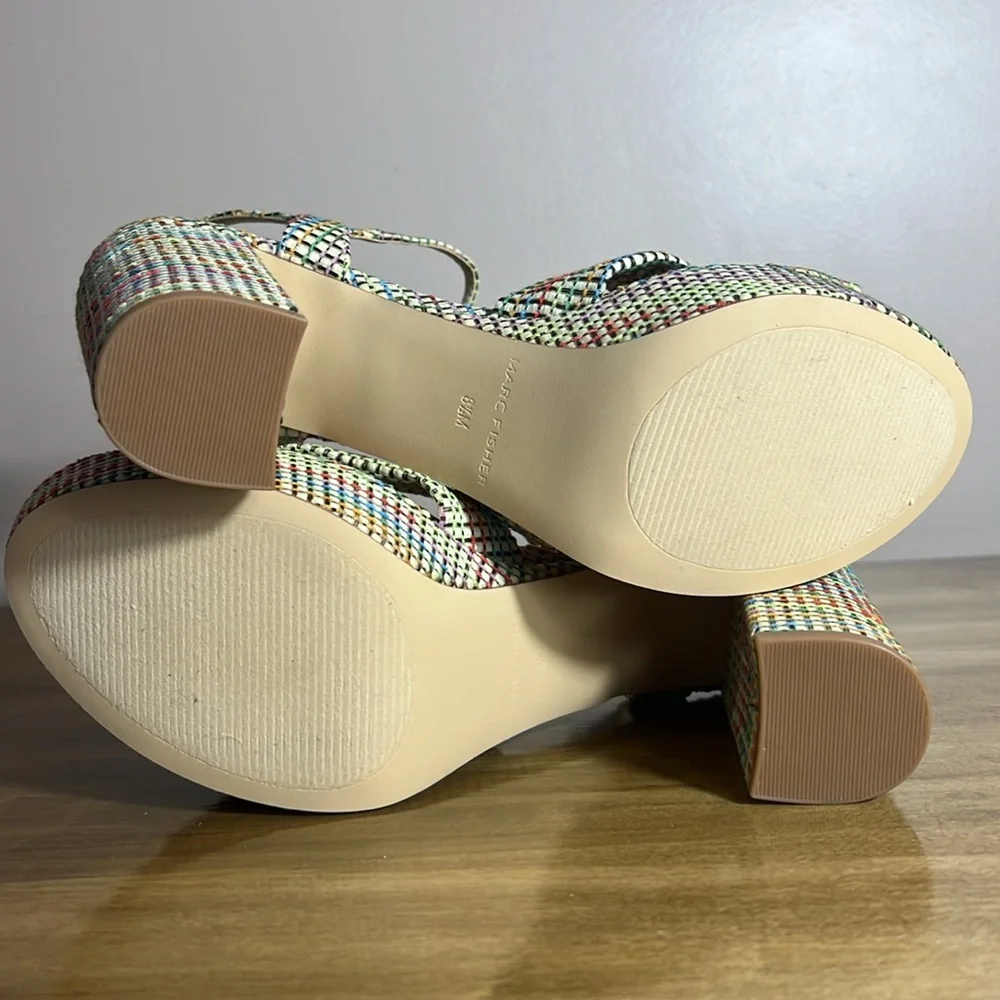 Marc Fisher Woven Block Heel Sandals